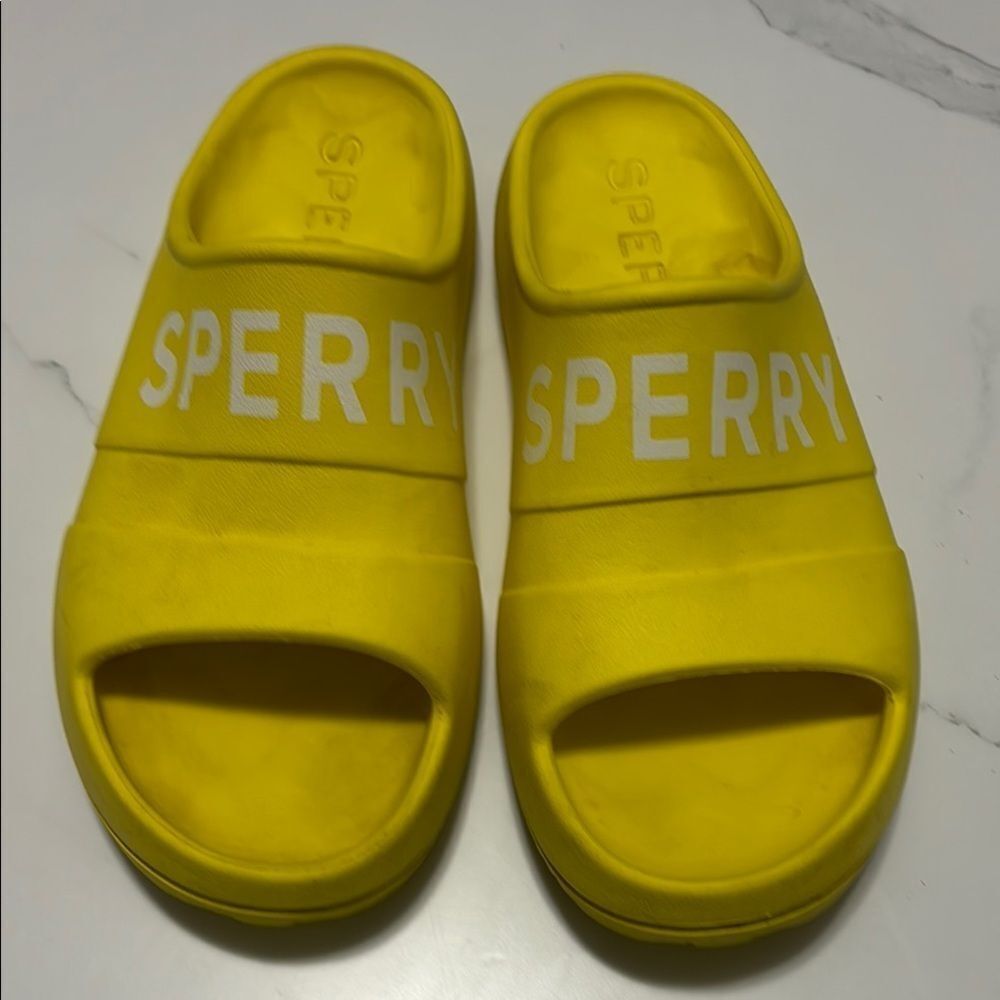 Sperry Yellow Slide Sandals